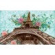 Wall murals vintage colorfull composition of Paris with roses in 2 variants Wall murals vintage colorfull composition of Paris with roses in 2 variants