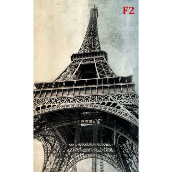 Wall murals Eiffel tower on two-color plaster background in 2 variants Wall murals Eiffel tower on two-color plaster background in 2 variants