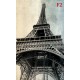 Wall murals Eiffel tower on two-color plaster background in 2 variants Wall murals Eiffel tower on two-color plaster background in 2 variants