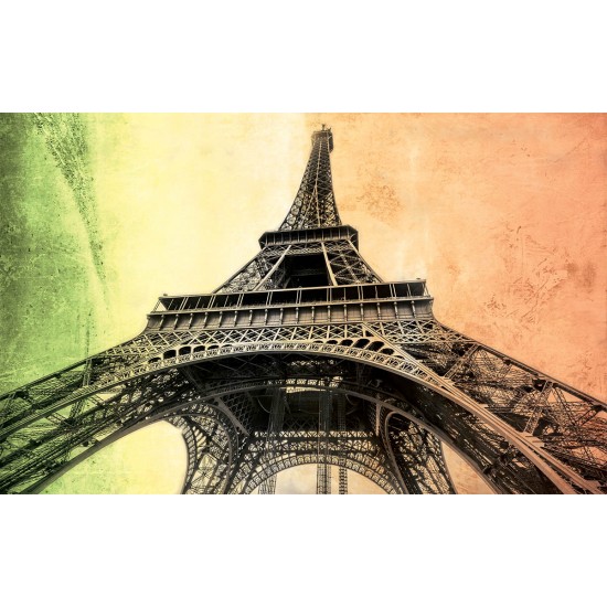 Wall murals Eiffel tower on two-color plaster background in 2 variants Wall murals Eiffel tower on two-color plaster background in 2 variants