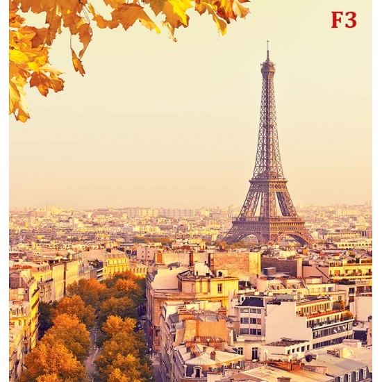 Wall murals panoramic view of Paris and the Eiffel tower leaves Wall murals panoramic view of Paris and the Eiffel tower leaves