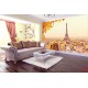 Wall murals panoramic view of Paris and the Eiffel tower leaves Wall murals panoramic view of Paris and the Eiffel tower leaves