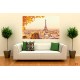 Wall murals panoramic view of Paris and the Eiffel tower leaves Wall murals panoramic view of Paris and the Eiffel tower leaves