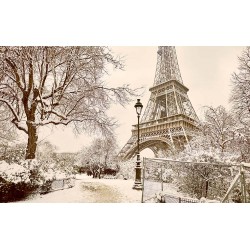 Wall murals Eiffel tower winter fairy tale