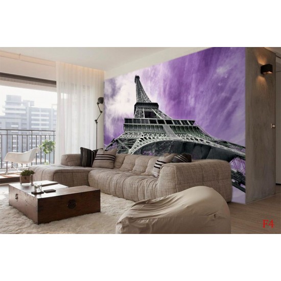 Photo murals Eiffel tower in purple background