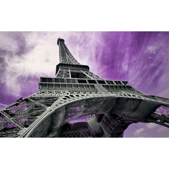 Photo murals Eiffel tower in purple background