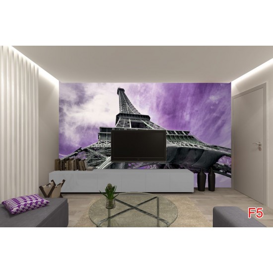 Photo murals Eiffel tower in purple background