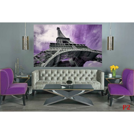 Photo murals Eiffel tower in purple background