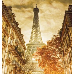 Wall mural retro card of a city view in Paris Wall mural retro card of a city view in Paris