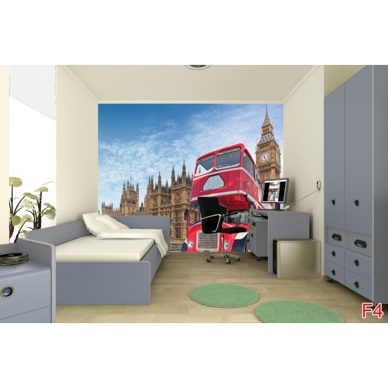 Wallpapers mural London red bus and Big Ben