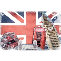 Wallpapers collage of London with national flag