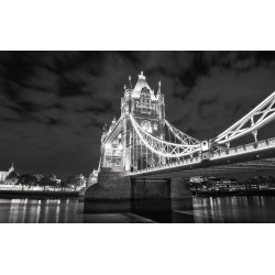 Wallpapers mural London Tower Bridge view in black and white