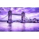 Photo mural the Tower bridge London in turquoise and purple color