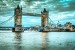 Photo mural the Tower bridge London in turquoise and purple color