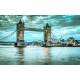 Photo mural the Tower bridge London in turquoise and purple color
