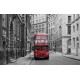 Wallpapers mural red bus in the streets in London Wallpapers mural red bus in the streets in London