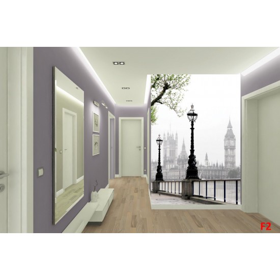 Photo mural view from London in a fog