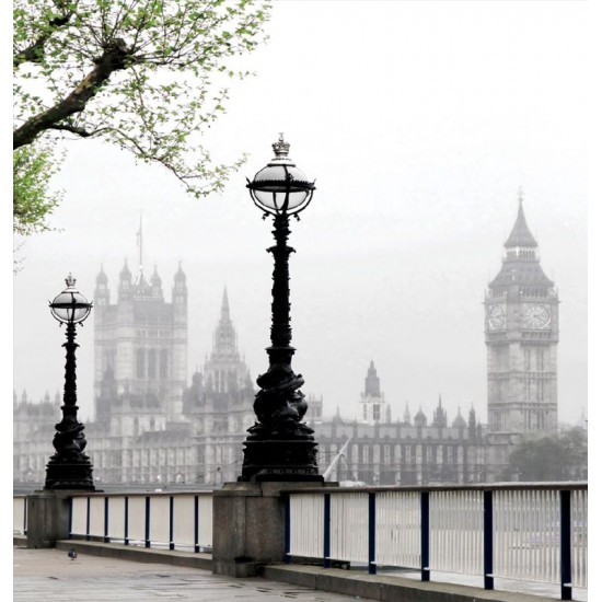 Photo mural view from London in a fog