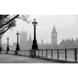 Photo mural view from London in a fog 2