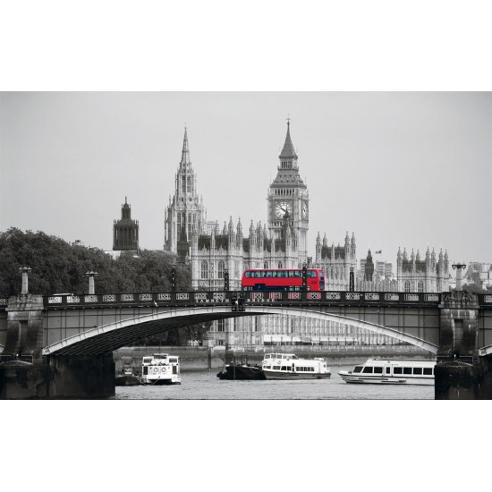 Wall murals Llondon view with a bridge and a red bus Wall murals Llondon view with a bridge and a red bus