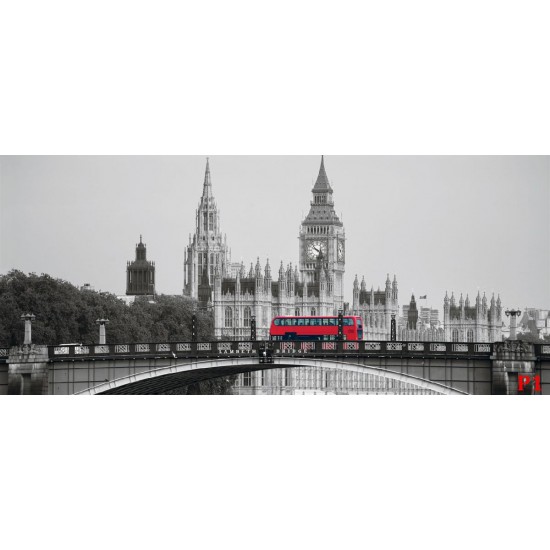 Wall murals Llondon view with a bridge and a red bus Wall murals Llondon view with a bridge and a red bus