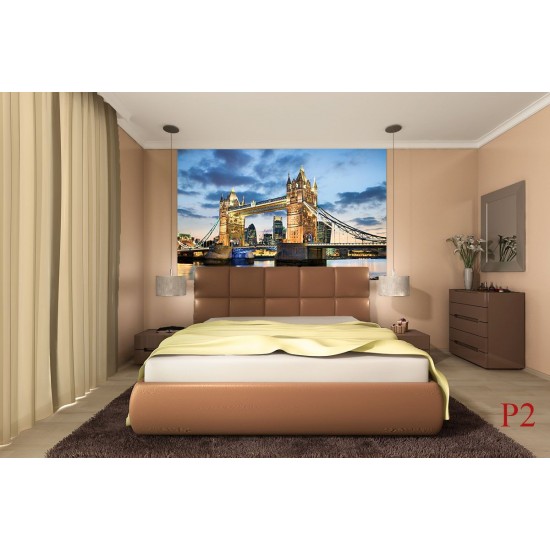Wallpapers mural Tower bridge in London night sky in 2 colors Wallpapers mural Tower bridge in London night sky in 2 colors