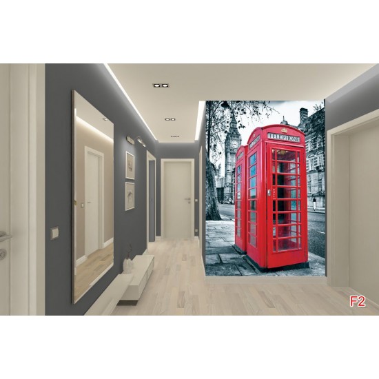 Photo mural view from London telephone booth Photo mural view from London telephone booth