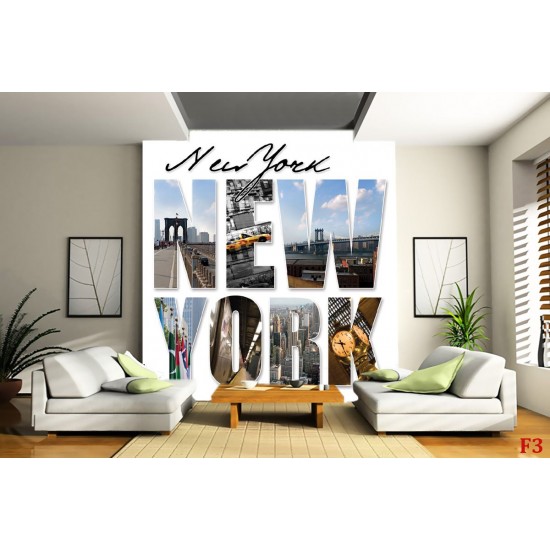 Photo mural New York photo collage with lettering Photo mural New York photo collage with lettering