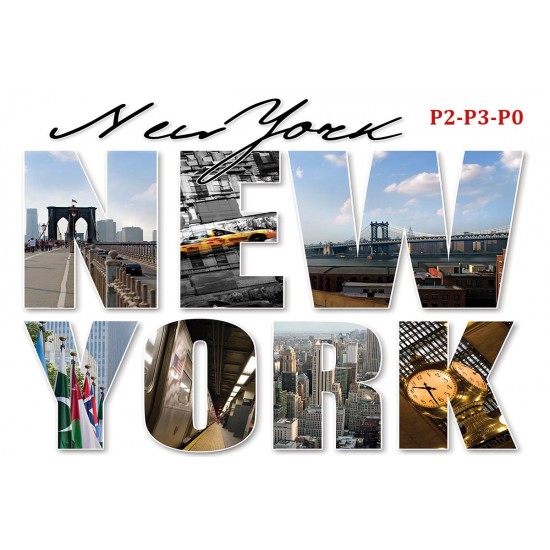 Photo mural New York photo collage with lettering Photo mural New York photo collage with lettering