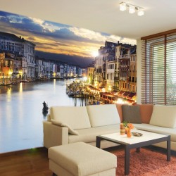 Wallpapers mural night view of a beautiful Venetian channel