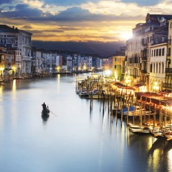 Wallpapers mural night view of a beautiful Venetian channel