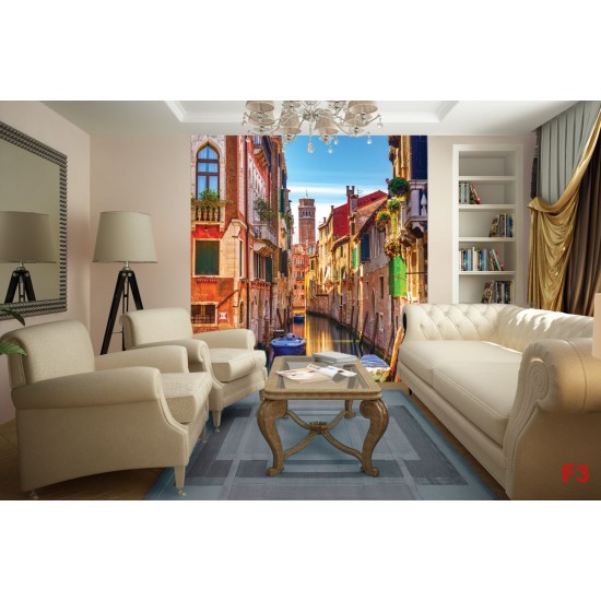 Wallpapers mural colorful canal in Venice Wallpapers mural colorful canal in Venice