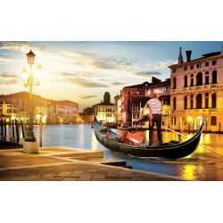 Wallpapers mural gondola in Venice foreground with boatman Wallpapers mural gondola in Venice foreground with boatman