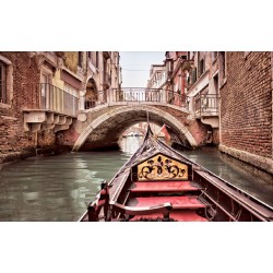 Wallpapers mural beautiful venetian bridge with a gondola