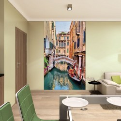 Wallpapers mural retro view of a beautiful Venetian channel