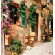 Wallpapers mural retro street with beautiful flowers 2