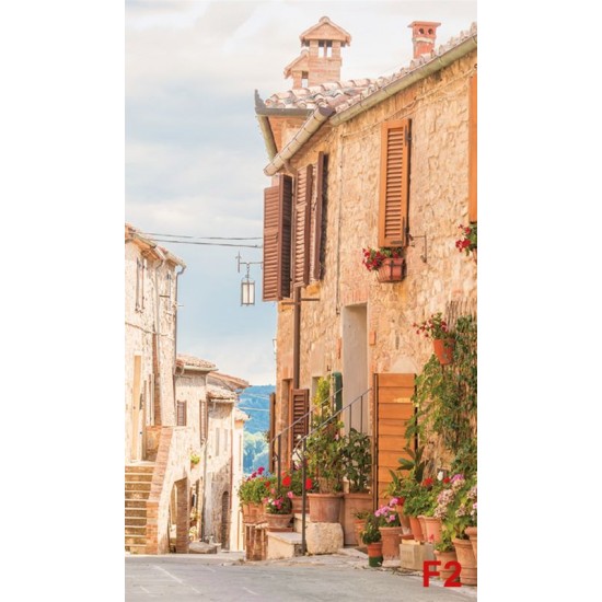 Wallpapers mural retro street with beautiful flowers 3 Wallpapers mural retro street with beautiful flowers 3