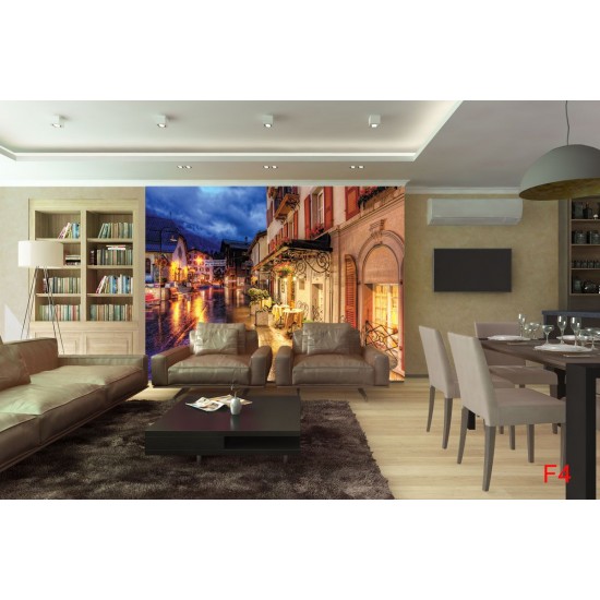 Wallpapers mural retro restaurant in Germany night view