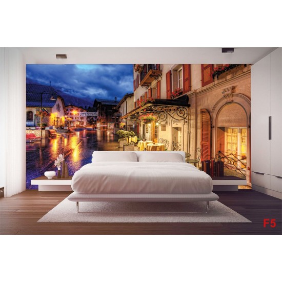 Wallpapers mural retro restaurant in Germany night view