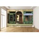 Wallpapers mural retro facade of shops painted green Wallpapers mural retro facade of shops painted green