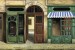 Wallpapers mural retro facade of shops painted green
