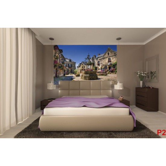 Wallpapers mural view colorful vintage antique houses Wallpapers mural view colorful vintage antique houses