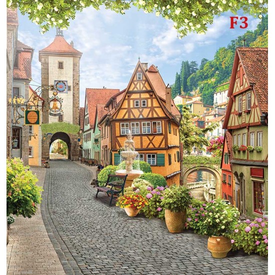 Photo mural ancient a romantic view of beautiful Rothenburg