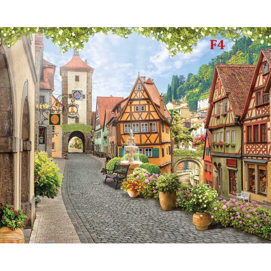 Photo mural ancient a romantic view of beautiful Rothenburg
