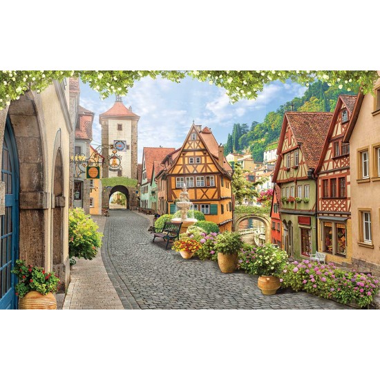Photo mural ancient a romantic view of beautiful Rothenburg