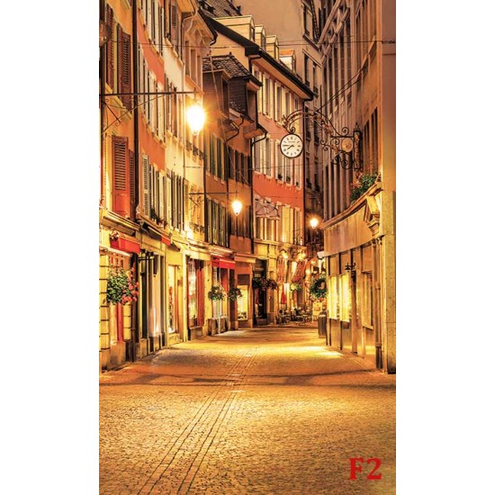 Wall murals unique beautiful night street retro in 2 variants Wall murals unique beautiful night street retro in 2 variants