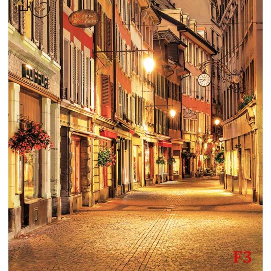 Wall murals unique beautiful night street retro in 2 variants Wall murals unique beautiful night street retro in 2 variants