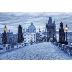 Wallpapers mural beautiful view of old Prague in 2 colors