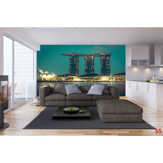 Photo mural views of Marina Bay in Singapore Photo mural views of Marina Bay in Singapore