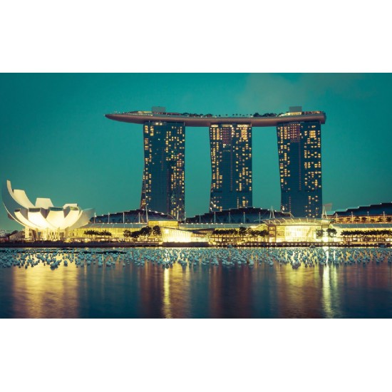 Photo mural views of Marina Bay in Singapore Photo mural views of Marina Bay in Singapore